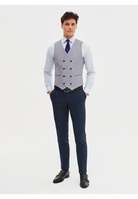 Pako Lorente - PAKO LORENTE - Dwurzędowa kamizelka męska w pepitkę. Materiał: poliester, wiskoza, elastan. Styl: młodzieżowy, elegancki #10