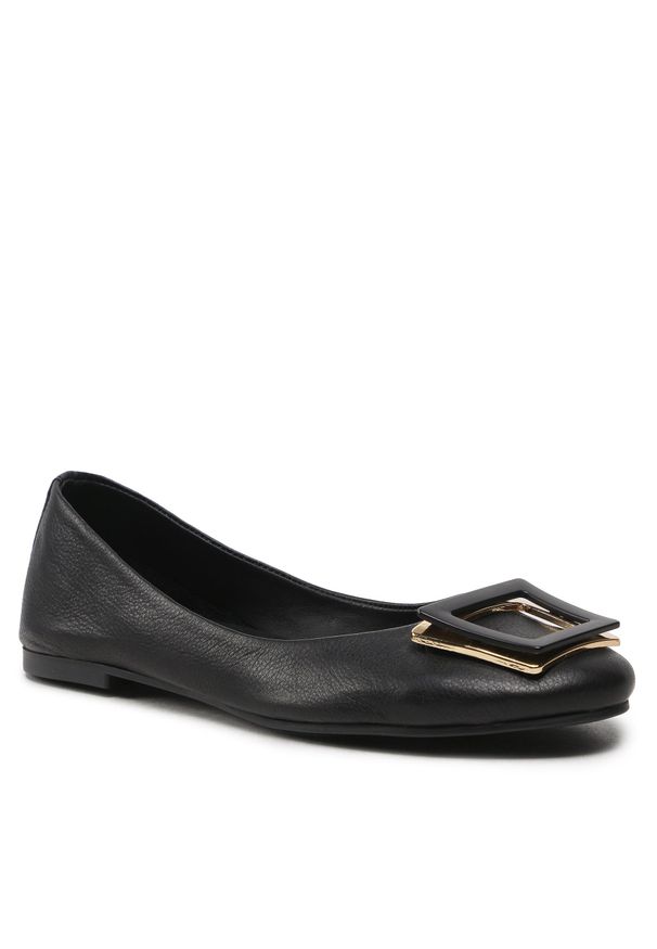 Baleriny Eva Longoria EL-82-07-000974 101. Kolor: czarny. Materiał: skóra