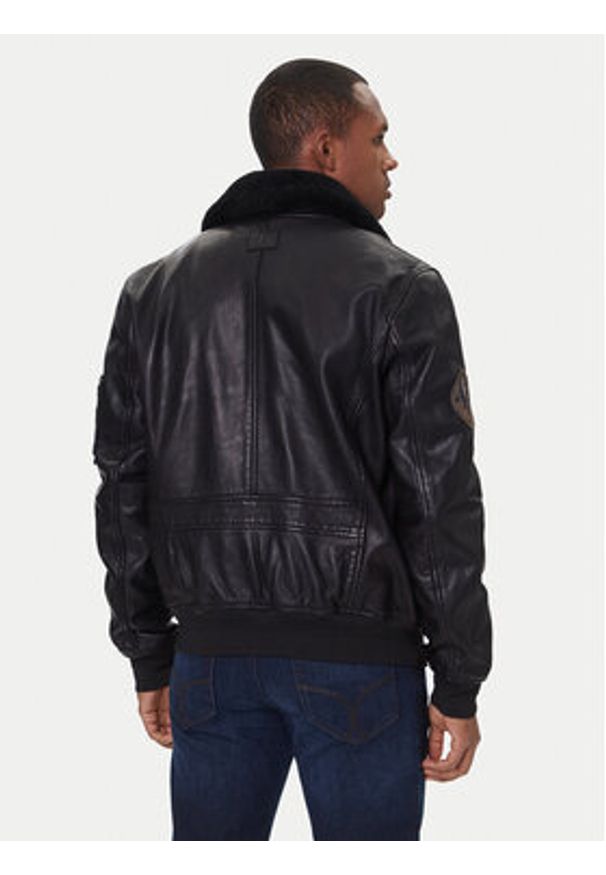 Milestone Kurtka skórzana Tom 531041 21070 Czarny Regular Fit. Kolor: czarny. Materiał: skóra