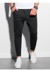 Ombre Clothing - Spodnie męskie dresowe P949 - czarne - L. Kolor: czarny. Materiał: dresówka. Styl: klasyczny #5