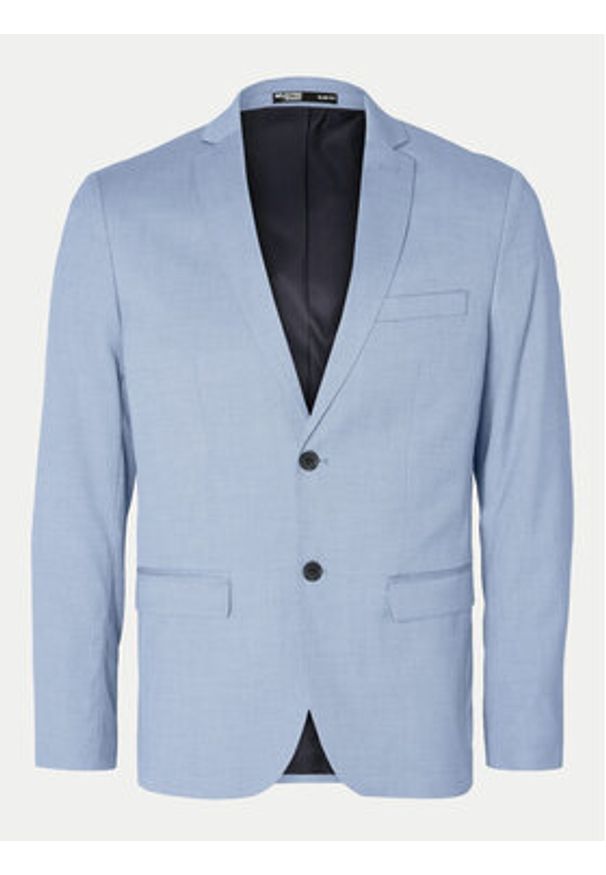 Selected Homme Marynarka 16092418 Błękitny Slim Fit. Kolor: niebieski. Materiał: syntetyk