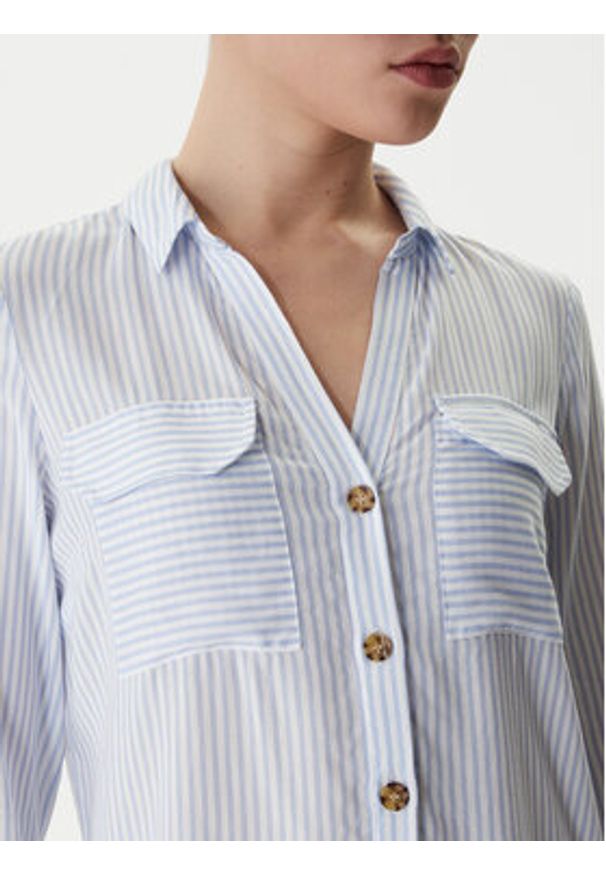 Vero Moda Koszula Bumpy 10275283 Niebieski Regular Fit. Kolor: niebieski. Materiał: wiskoza