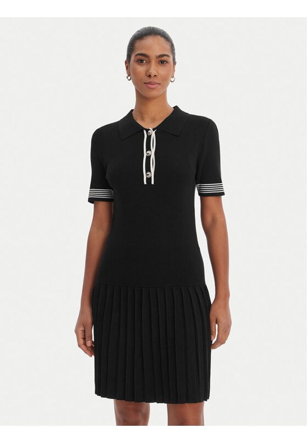 Morgan Sukienka dzianinowa 261-RMCAMI Czarny Slim Fit. Kolor: czarny. Materiał: syntetyk