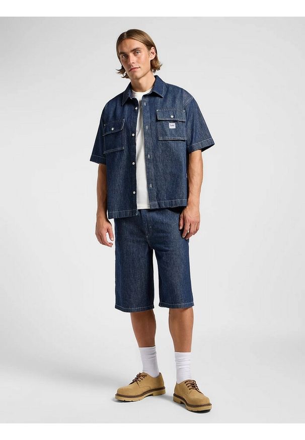 Lee - MESKIE SZORTY LEE CARPENTER SKATER SHORT RINSE 112364164