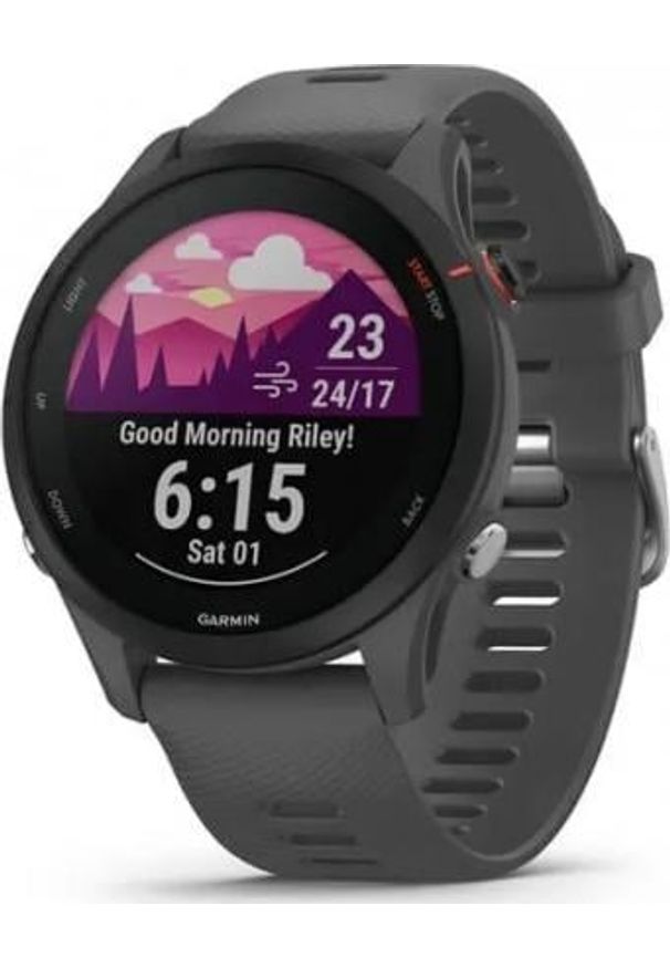 GARMIN - Zegarek sportowy Garmin Forerunner 255 Szary (010-02641-10). Kolor: szary. Styl: sportowy