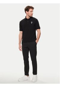 Karl Lagerfeld - KARL LAGERFELD Polo 745023 542221 Czarny Regular Fit. Typ kołnierza: polo. Kolor: czarny. Materiał: bawełna