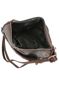 Brązowa Torebka Anekke Elegancka Listonoszka Damska Na Ramię. Kolor: brązowy. Wzór: aplikacja. Materiał: zdobione. Styl: elegancki. Rodzaj torebki: na ramię #5