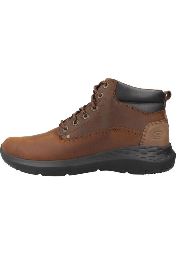 skechers - Buty SKECHERS PARSON - EDERIC Brązowy. Kolor: brązowy. Materiał: syntetyk, tkanina