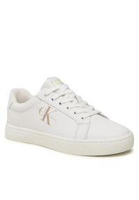 Calvin Klein Jeans Sneakersy Classic Cupsole Fluo Contrast YM0YM00603 Biały. Kolor: biały. Materiał: skóra #6