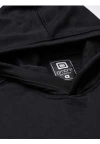 Ombre Clothing - Bluza męska z kapturem B1079 - czarna - L. Typ kołnierza: kaptur. Kolor: czarny. Materiał: bawełna, poliester #6