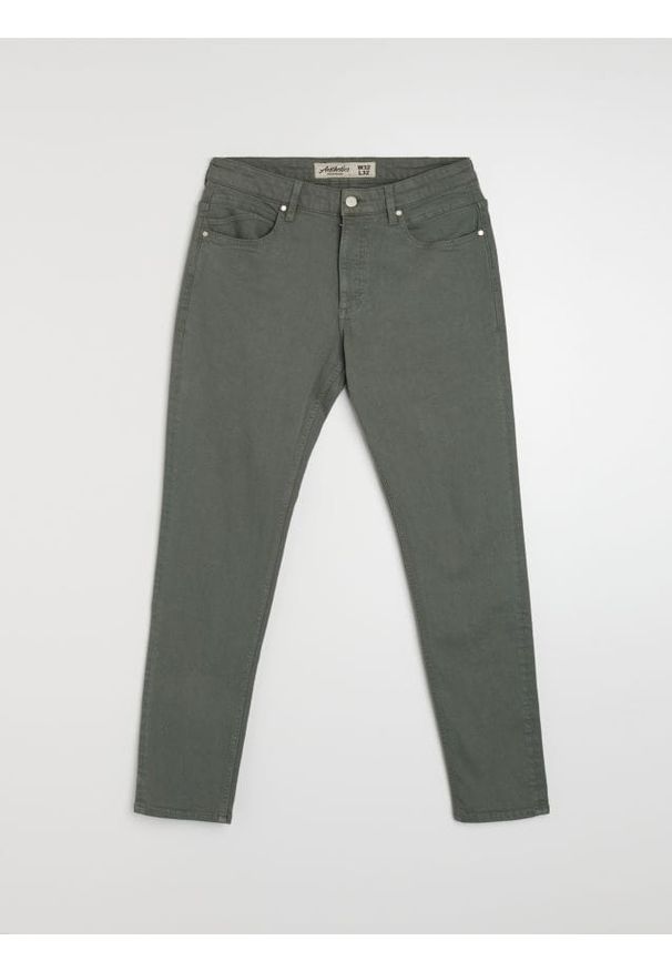 Sinsay - Jeansy slim fit - zielony. Kolor: zielony