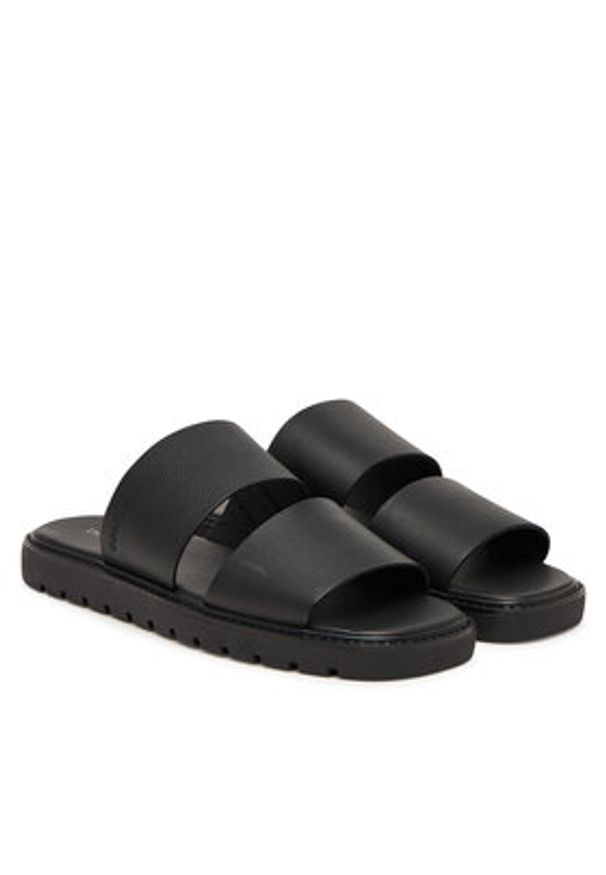 Calvin Klein Klapki Sq Molded Sandal Db Lth HM0HM02234 Czarny. Kolor: czarny. Materiał: skóra