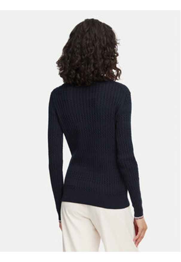 Beverly Hills Polo Club Sweter P-SS26W-M537390 Granatowy Regular Fit. Typ kołnierza: polo. Kolor: niebieski. Materiał: bawełna