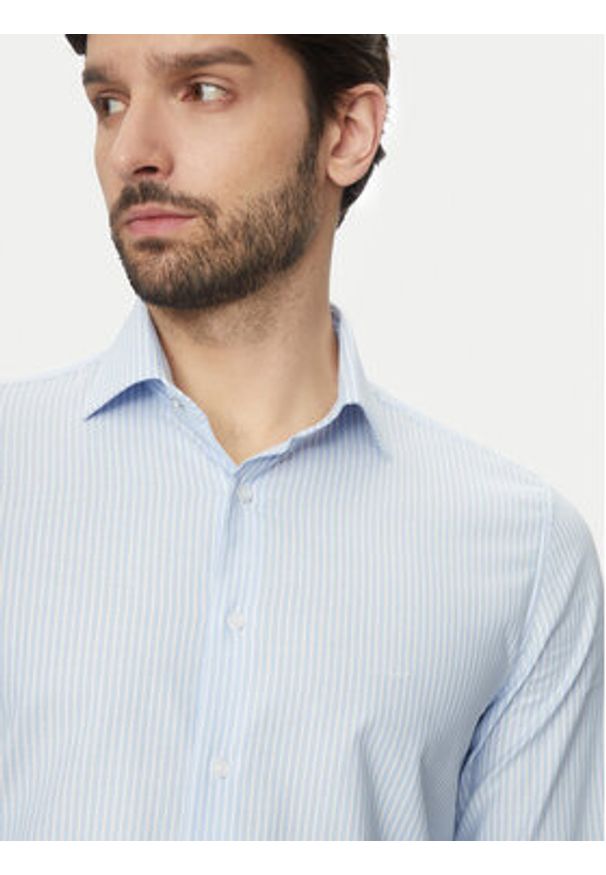 Michael Kors Koszula MK0DS01408 Błękitny Slim Fit. Kolor: niebieski. Materiał: bawełna