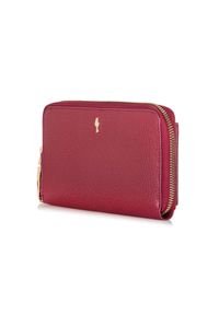 Ochnik - Różowy skórzany portfel damski na pasku. Kolor: różowy. Materiał: skóra #4