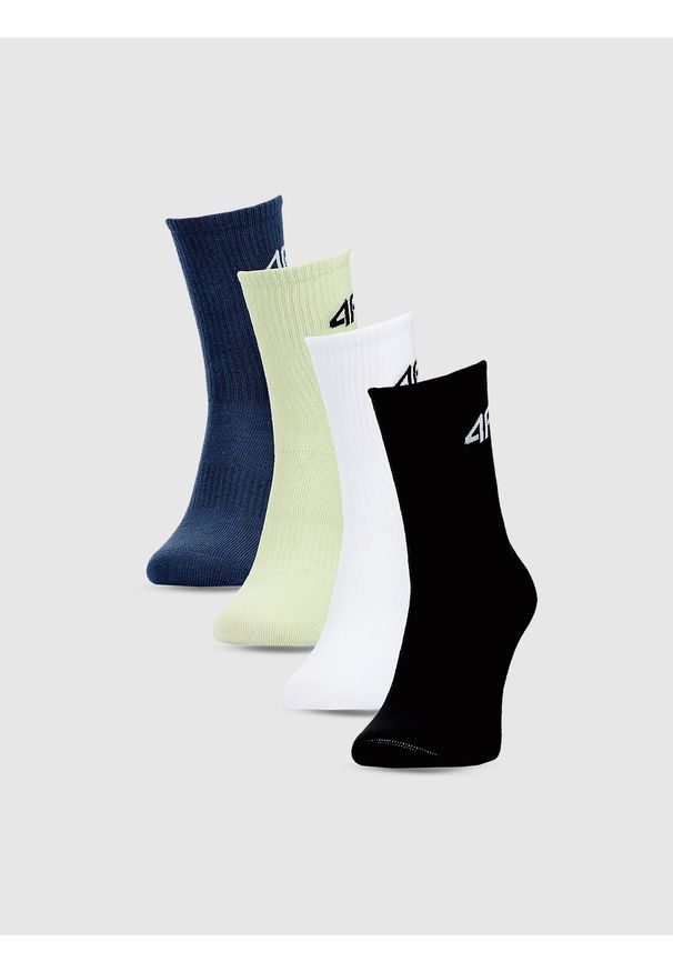 4f - 4F Skarpetki casual za kostkę (4-pack) chłopięce - multikolor 35-37. Kolor: wielokolorowy. Materiał: materiał, bawełna, poliamid, włókno