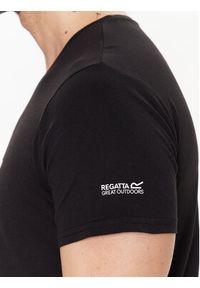 Regatta T-Shirt Breezed III RMT273 Czarny Regular Fit. Kolor: czarny. Materiał: bawełna