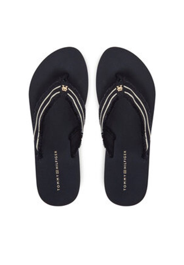 TOMMY HILFIGER - Tommy Hilfiger Japonki TH Webbing Beach Sandal FW0FW08739 Granatowy. Kolor: niebieski. Materiał: materiał