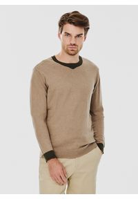 Pako Lorente - PAKO LORENTE – Melanżowy sweter męski. Materiał: bawełna, kaszmir. Długość rękawa: krótki rękaw. Wzór: melanż. Sezon: jesień
