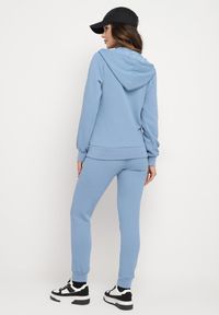 Born2be - Niebieski Komplet Dresowy z Bawełną Bluza z Kapturem i Spodnie Jogger Sinaria. Kolor: niebieski. Materiał: dresówka, bawełna #7
