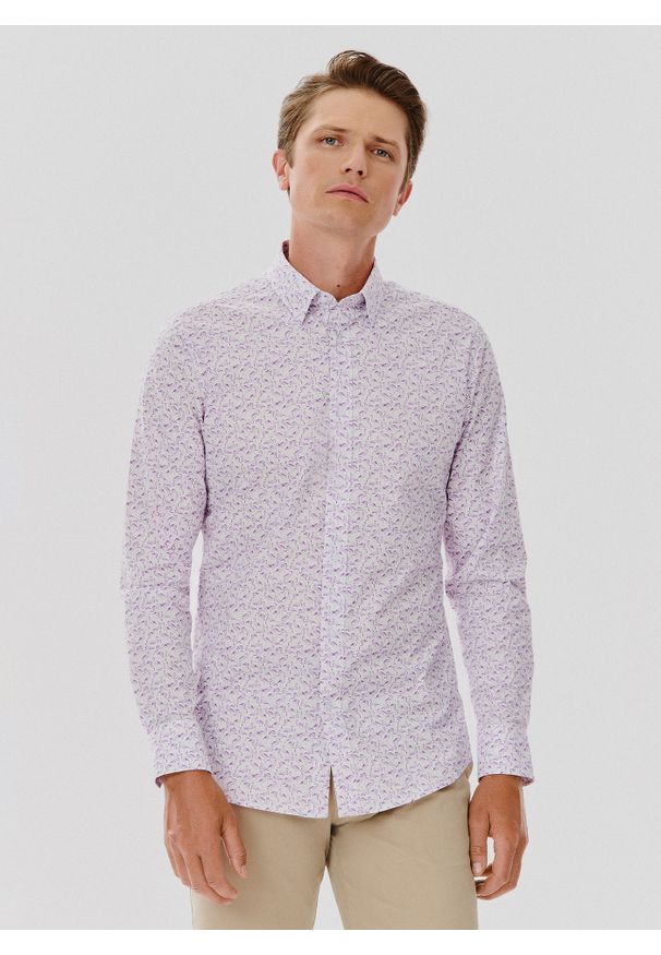 Pako Lorente - PAKO LORENTE – Koszula męska z zwierzęcym wzorem. Materiał: bawełna, elastan. Długość rękawa: długi rękaw. Długość: długie. Wzór: motyw zwierzęcy