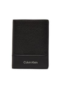 Calvin Klein Portfel męski K50K512303 Czarny. Kolor: czarny. Materiał: skóra