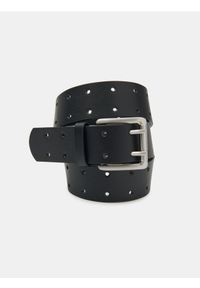 Sinsay - Pasek z metalową klamrą - czarny. Kolor: czarny #1