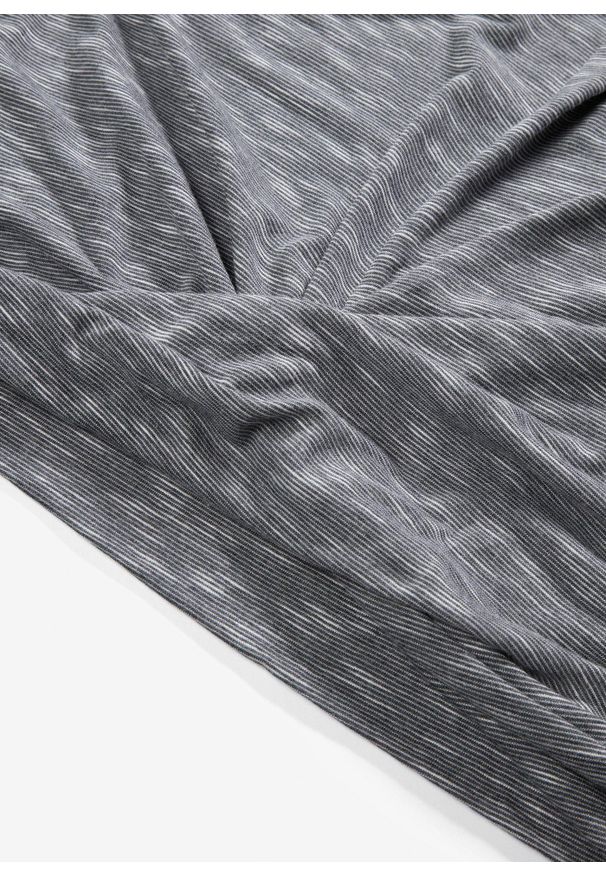bonprix - T-shirt z mieszanki wiskozy. Typ kołnierza: dekolt w serek. Kolor: szary. Materiał: wiskoza. Długość rękawa: krótki rękaw. Długość: krótkie. Styl: elegancki