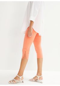 bonprix - Legginsy rybaczki. Kolor: pomarańczowy
