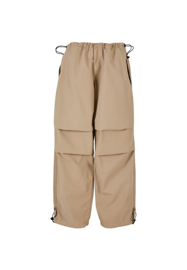 Damskie spodnie spadochronowe Urban Classics. Kolor: beżowy. Materiał: bawełna. Długość: długie