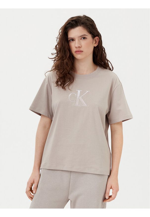 Calvin Klein Jeans T-Shirt Monologo J20J224798 Szary Relaxed Fit. Kolor: szary. Materiał: bawełna