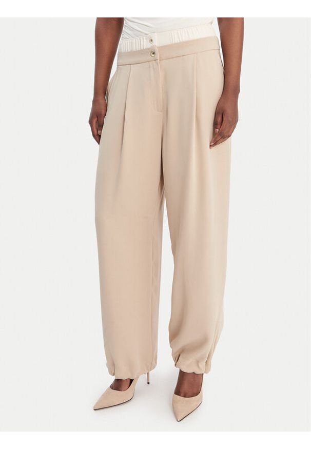 Liu Jo Sport Spodnie materiałowe TA6150 TS923 Beżowy Regular Fit. Kolor: beżowy. Materiał: syntetyk. Styl: sportowy