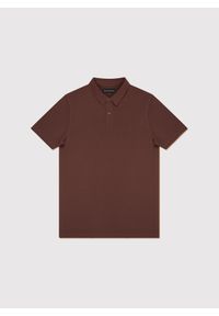 Pako Lorente - PAKO LORENTE – Męski t-shirt polo w kolorze brązowym. Okazja: na co dzień. Typ kołnierza: polo. Kolor: brązowy. Materiał: poliester, bawełna. Styl: casual #7