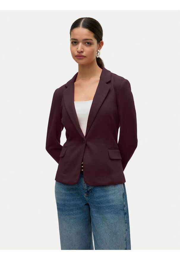 Vero Moda Marynarka Julia 10154123 Fioletowy Regular Fit. Kolor: fioletowy. Materiał: bawełna, syntetyk