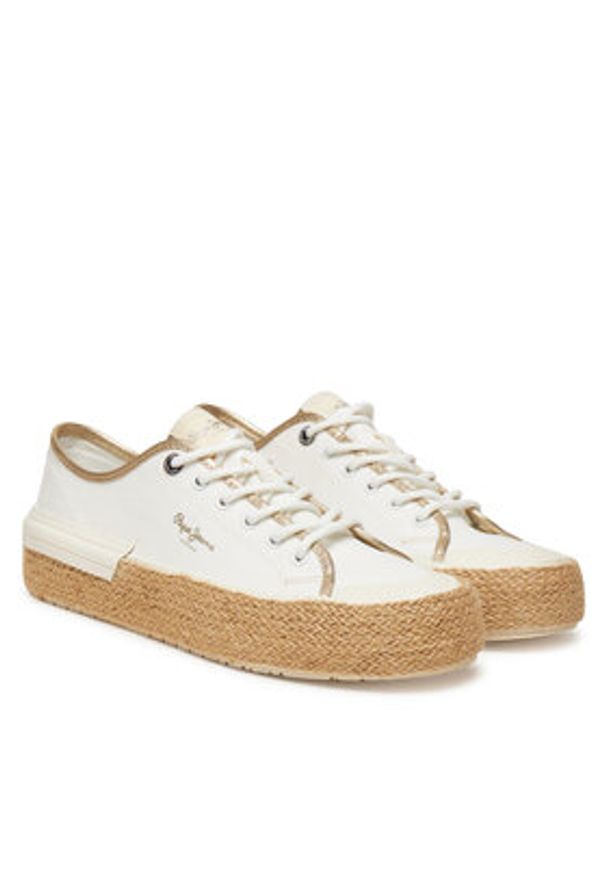 Pepe Jeans Espadryle Samoi Mix PLS31595 Biały. Kolor: biały. Materiał: materiał