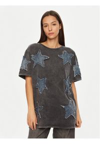 One Teaspoon T-Shirt Denim Star 26858 Szary Relaxed Fit. Kolor: szary. Materiał: bawełna