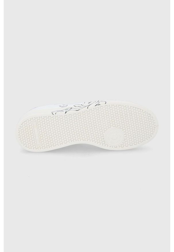 MOA Concept - Buty skórzane x Disney. Nosek buta: okrągły. Zapięcie: sznurówki. Kolor: biały. Materiał: skóra. Wzór: motyw z bajki