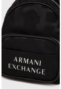 Armani Exchange plecak damski kolor czarny mały z nadrukiem. Kolor: czarny. Wzór: nadruk #5