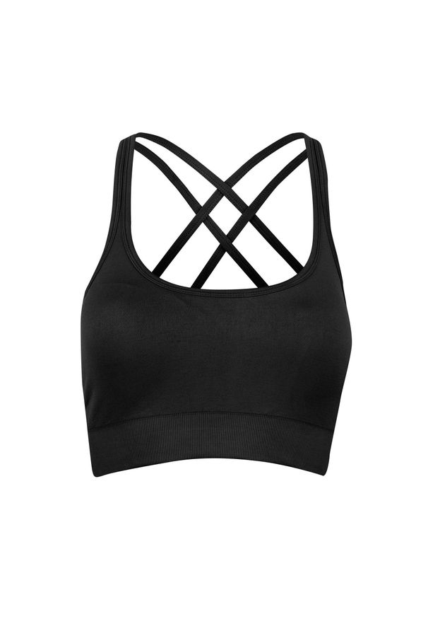 BESHAPED - Stanik Fitness BeShaped Gym Queen Bezszwowy. Kolor: czarny. Materiał: nylon. Sport: fitness
