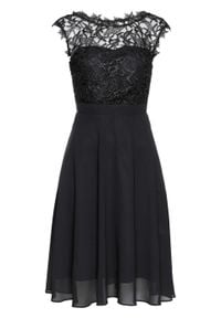 Sukienka z koronką bonprix czarny. Kolor: czarny. Materiał: koronka. Wzór: koronka #1