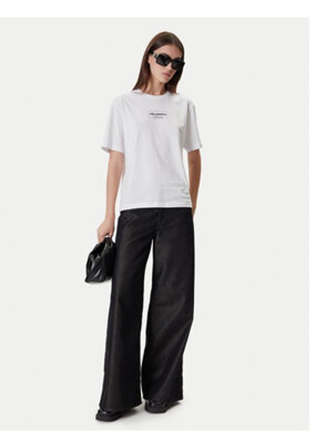 Karl Lagerfeld Jeans T-Shirt A4W17003 Biały Relaxed Fit. Kolor: biały. Materiał: bawełna
