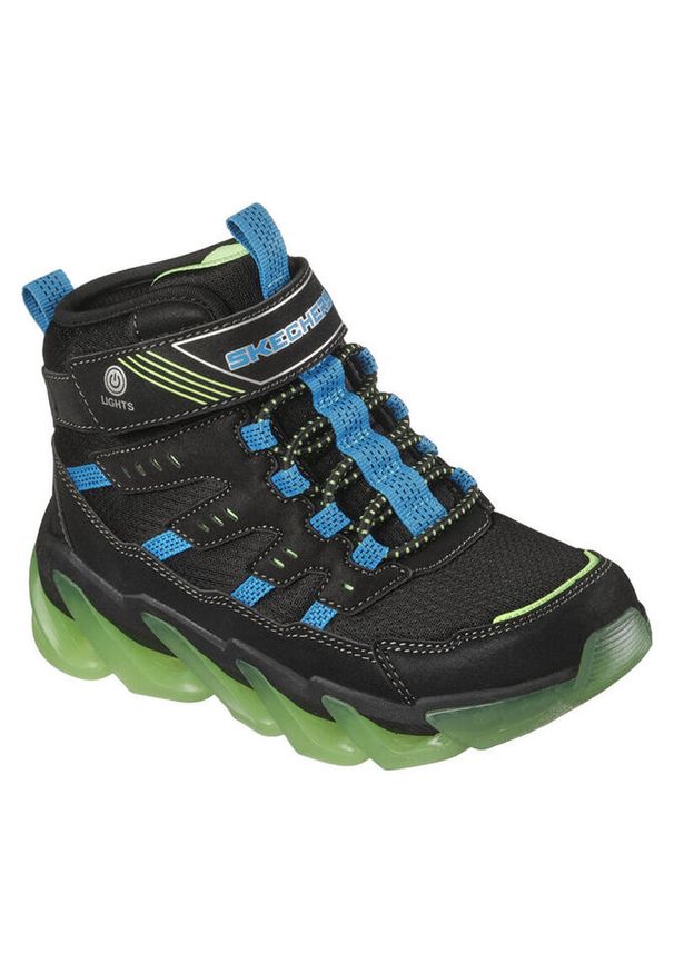 skechers - Buty do chodzenia dla dzieci Skechers Mega Surge Flash Breeze. Zapięcie: sznurówki. Kolor: czarny, wielokolorowy. Materiał: materiał. Szerokość cholewki: normalna. Model: Skechers Sport. Sport: turystyka piesza