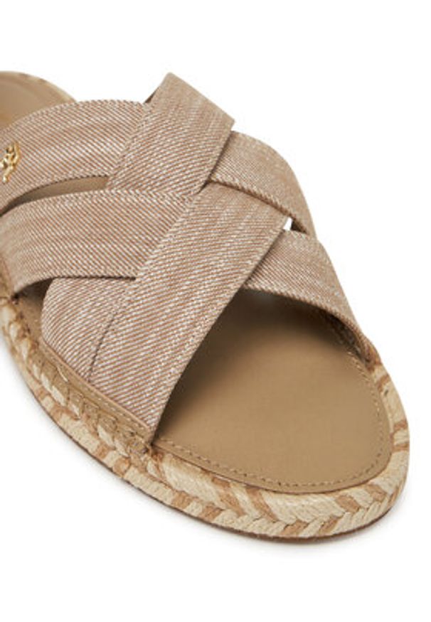 TOMMY HILFIGER - Tommy Hilfiger Espadryle Chambray Espadrille Mule FW0FW08501 Beżowy. Kolor: beżowy. Materiał: materiał