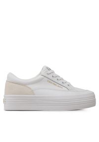 Calvin Klein Jeans Sneakersy Vulc Flatf Low Cut Mix Material YW0YW00864 Biały. Kolor: biały. Materiał: skóra