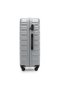 Wittchen - Duża walizka z ABS-u z żebrowaniem szara. Kolor: szary. Materiał: guma #5