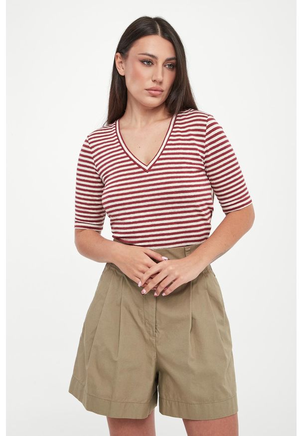 Weekend Max Mara - T-shirt damski lniany Opzione WEEKEND MAX MARA. Materiał: len