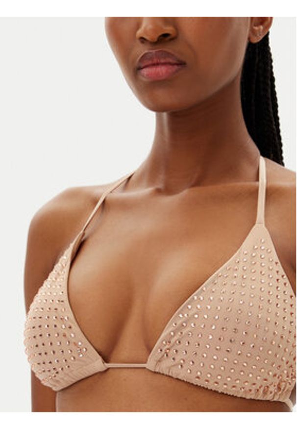 Guess Góra od bikini E4GJ07 KC5Z0 Beżowy Regular Fit. Kolor: beżowy. Materiał: syntetyk