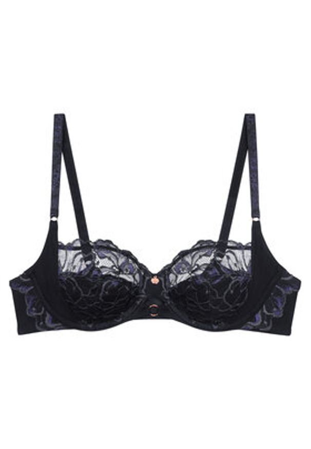 Triumph Biustonosz balkonetka Wild Gardenia Florale 10224879 Czarny. Kolor: czarny. Materiał: lyocell