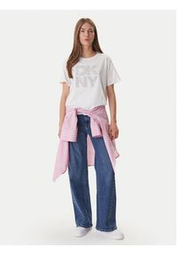 DKNY T-Shirt DJ6T1741 Biały Relaxed Fit. Kolor: biały. Materiał: bawełna #4