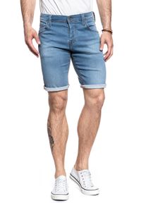 Mustang - SPODENKI MUSTANG Chicago Short DENIM BLUE 1007765 5000 312. Materiał: denim